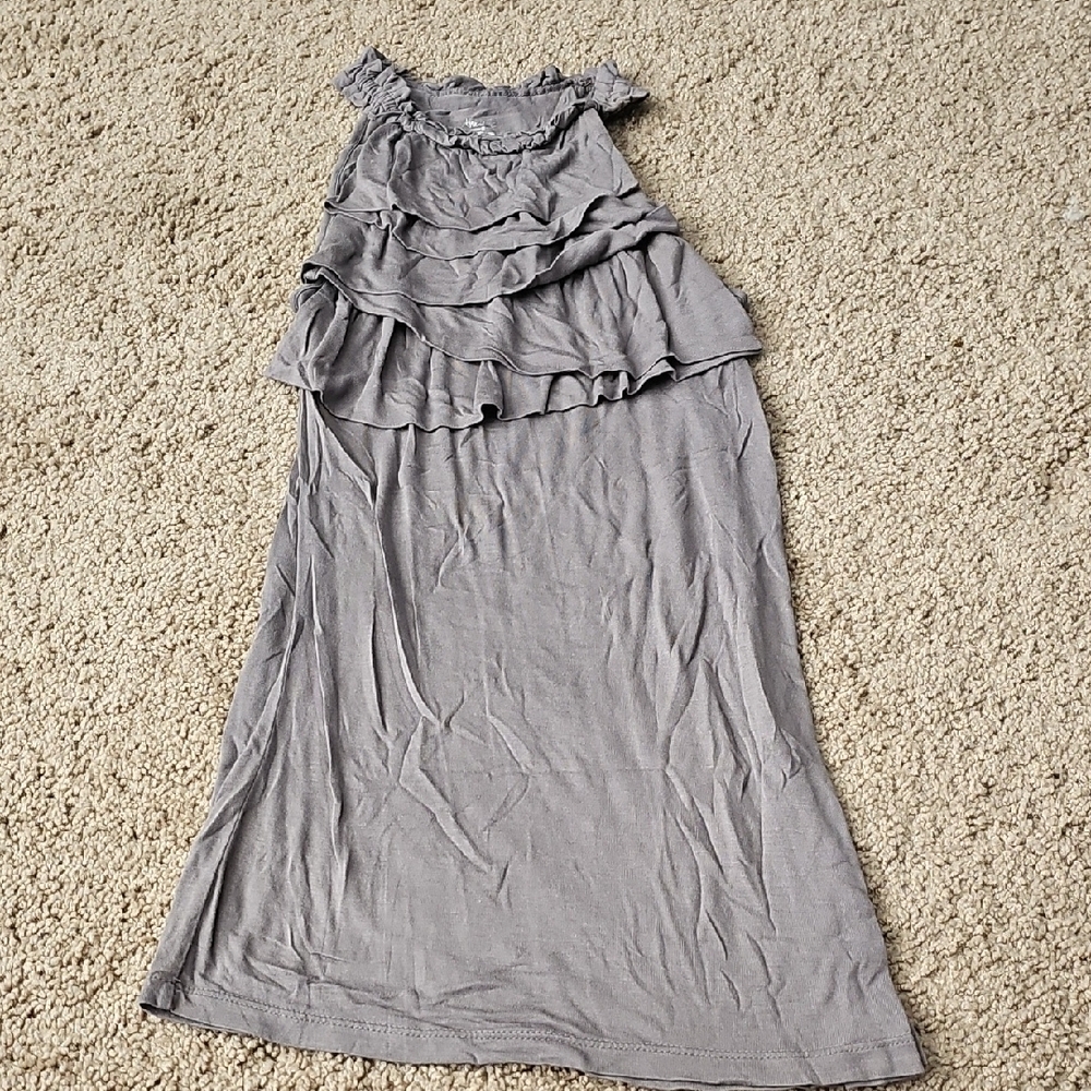 Elegant Gray Ruffled Dress
